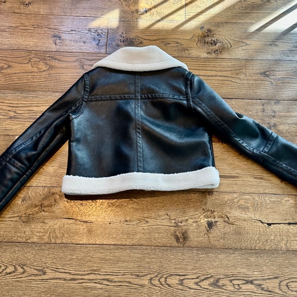 Stand Studio Cropped Black Lorelle Faux Shearling & Leather Jacket/ SMALL/*MINT - Picture 14 of 16